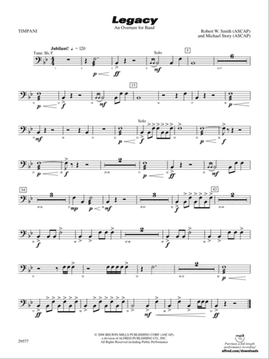 Legacy (An Overture for Band): Timpani