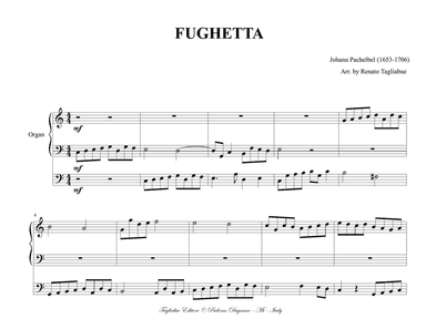 FUGHETTA in C - Pachelbel - Arr. for Organ 3 staff
