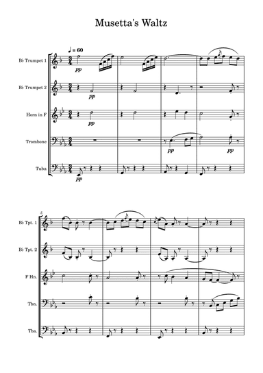 Musetta's Waltz from La Bohéme - Brass Quintet