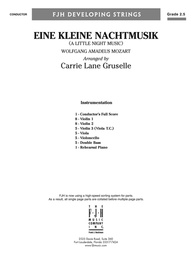 Eine Kleine Nachtmusik: Score
