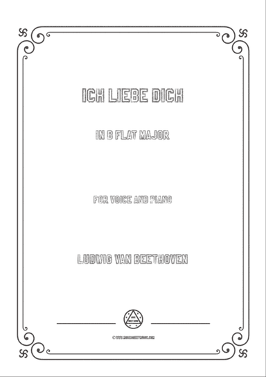 Beethoven-Ich liebe dich in B flat Major,for voice and piano
