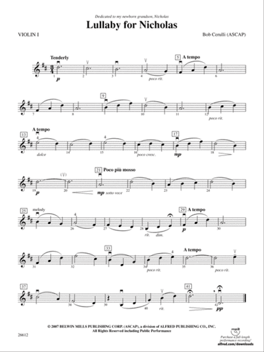 Lullaby for Nicholas: 1st Violin