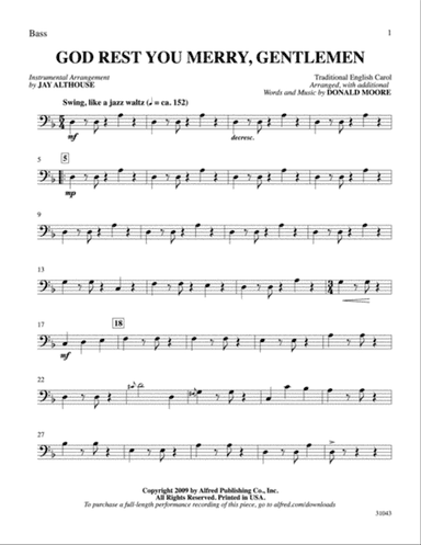 God Rest You Merry, Gentlemen: String Bass