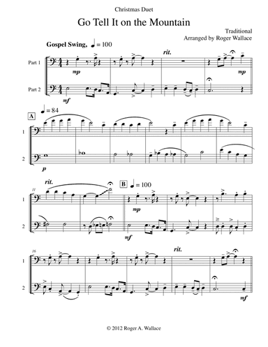 Go Tell It on the Mountain (Low Brass Duet)