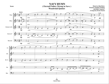 Navy Hymn (Eternal Father, Strong to Save) - Woodwind Quintet - Intermediate