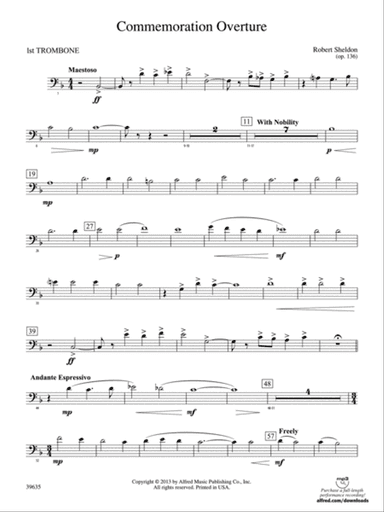 Commemoration Overture: 1st Trombone