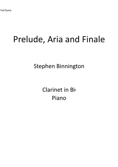 Prelude, Aria and Finale