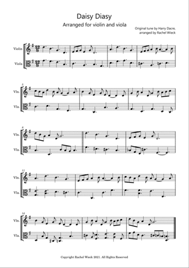 Daisy Daisy (violin and viola duet)