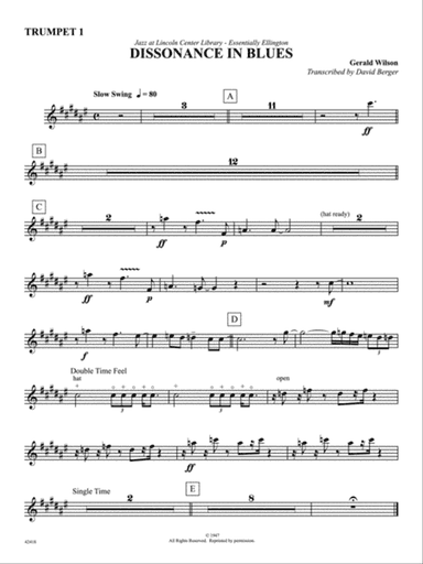 Dissonance in Blues: 1st B-flat Trumpet