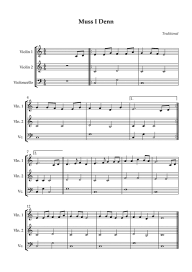 String Trio - Muss I Denn (Easy)