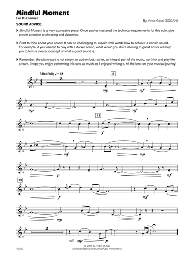 Mindful Moment (Sound Innovations Soloist, Bb Clarinet)