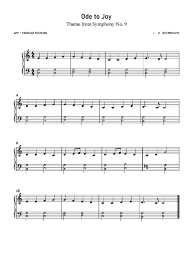 Ode to Joy - Beethoven (Easy piano)