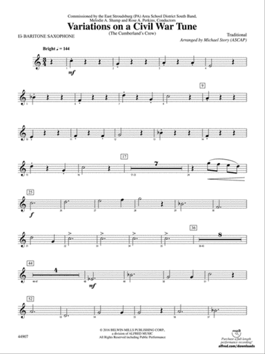 Variations on a Civil War Tune: E-flat Baritone Saxophone