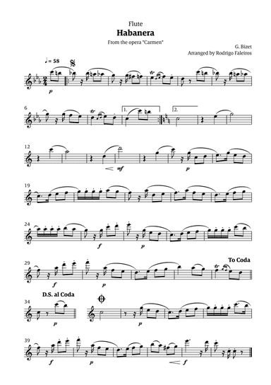 Habanera (for solo flute)