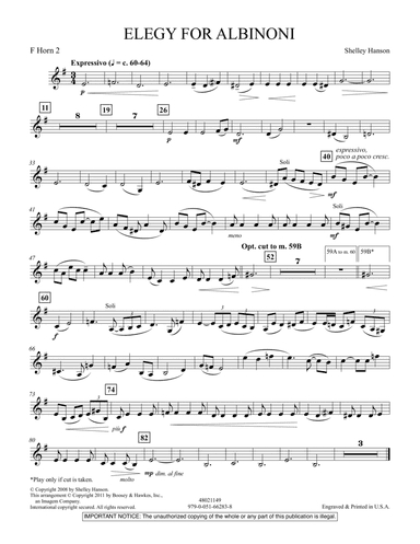 Elegy For Albinoni - F Horn 2