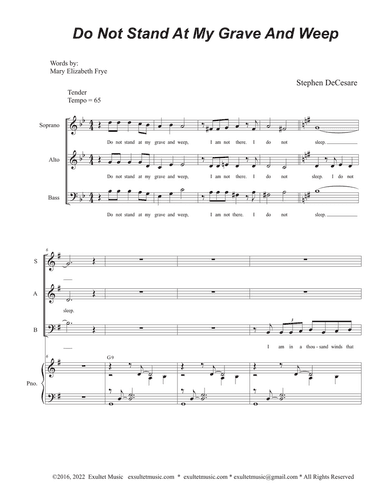 Do Not Stand At My Grave And Weep (SAB)