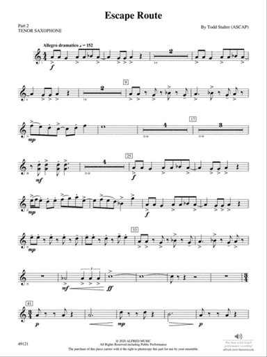 Escape Route: Part 2 - Tenor Saxophone