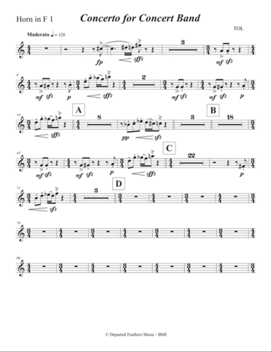 Concerto for Concert Band (2011) Horn part 1