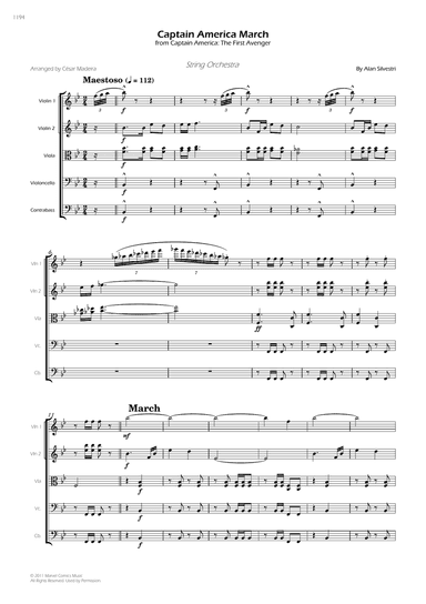 Captain America March - Score Only