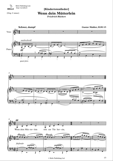 Wenn dein Mutterlein (B minor)