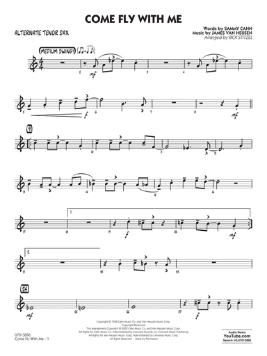 Come Fly With Me (arr. Rick Stitzel) - Alternate Tenor Sax