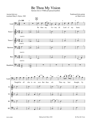 Be Thou My Vision - Baritone Solo w/ TTBB ensemble