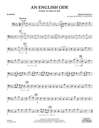 An English Ode (Come, Ye Sons of Art) (arr. Robert Longfield) - Bassoon