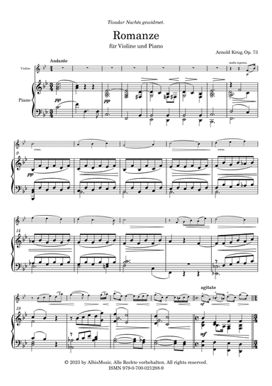 Romanze für Violine und Piano, Op. 73