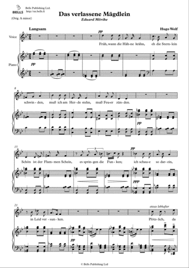 Das verlassene Magdlein (G minor)