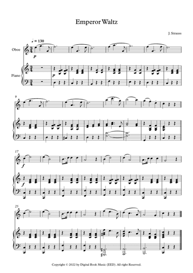 Emperor Waltz - Johann Strauss Jr. (Oboe + Piano)