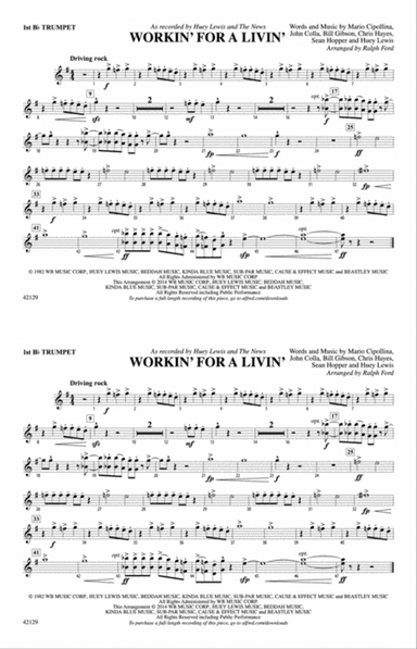 Workin' for a Livin': 1st B-flat Trumpet