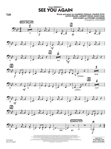 See You Again (from Furious 7) (arr. John Berry) - Tuba
