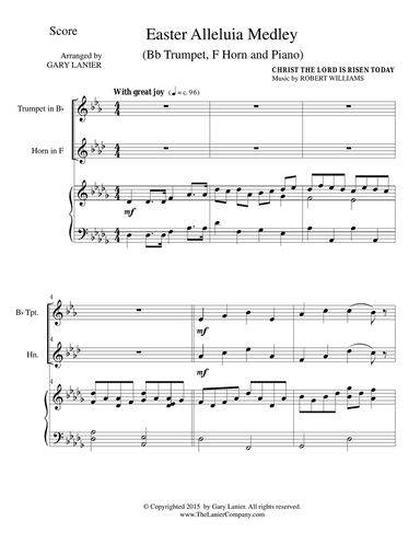 EASTER ALLELUIA MEDLEY (Trio – Bb Trumpet, F Horn/Piano) Score and Parts