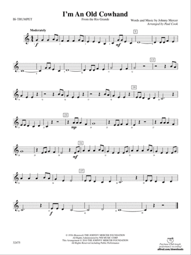 I'm an Old Cowhand (from the Rio Grande): 1st B-flat Trumpet
