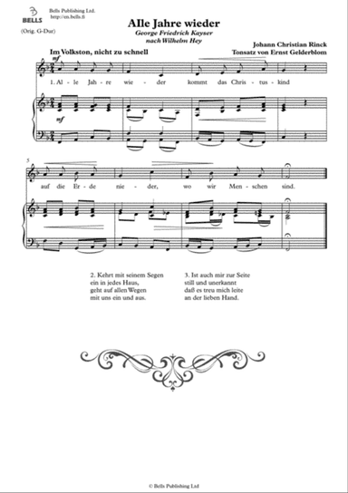 Alle Jahre wieder (Solo song) (F Major)