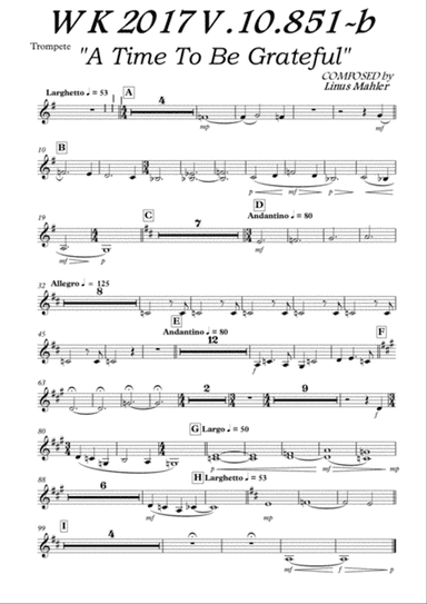 A Time to be Grateful - Trumpet