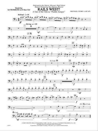 Rails West! (A Tale of the Odessa Puddle Jumper): (wp) 3rd B-flat Trombone B.C.