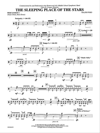 The Sleeping Place of the Stars: 1st Percussion