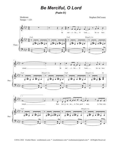 Be Merciful, O Lord (Psalm 51) (Unison choir)