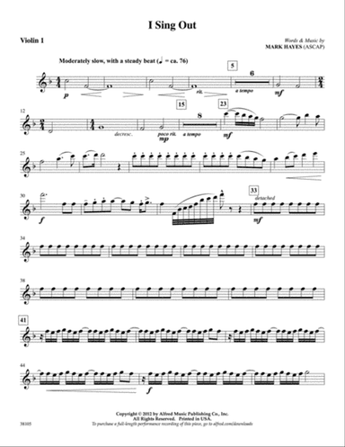 I Sing Out: 1st Violin