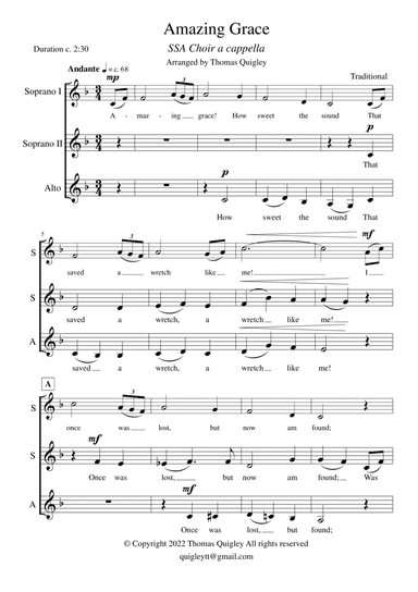 Amazing Grace (SSA a cappella)