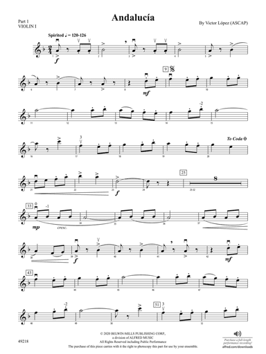 Andalucía: Part 1 - Violin I