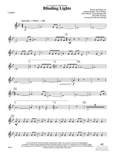 Blinding Lights: 1st F Horn