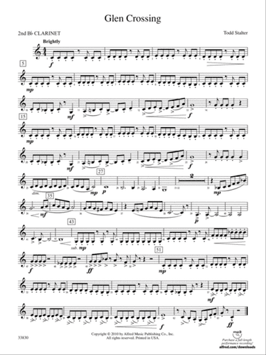 Glen Crossing: 2nd B-flat Clarinet