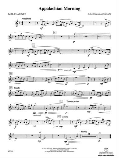 Appalachian Morning: 1st B-flat Clarinet
