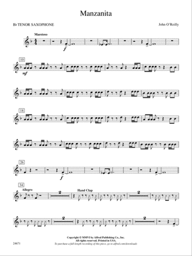 Manzanita: B-flat Tenor Saxophone