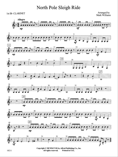 North Pole Sleigh Ride: 1st B-flat Clarinet