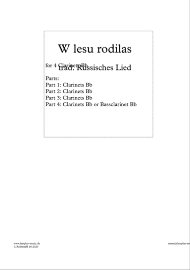 W lesu rodilas with Clarinetquartett