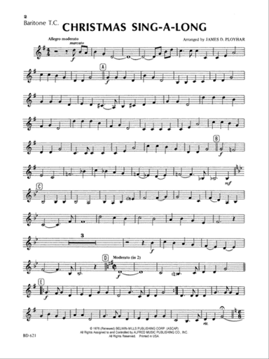 Christmas Sing-a-Long (for Band with Audience Participation): Baritone T.C.
