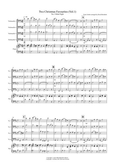 2 Christmas Favourites for Cello Quartet (volume one)